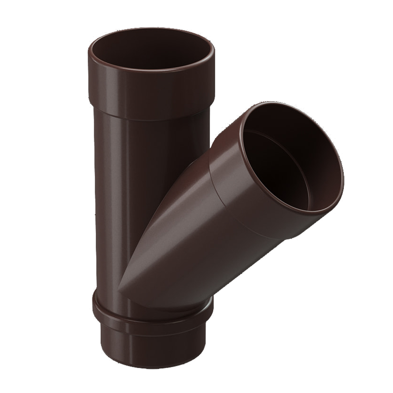 Тройник трубы 45° Docke LUX D100 Шоколад RAL8019