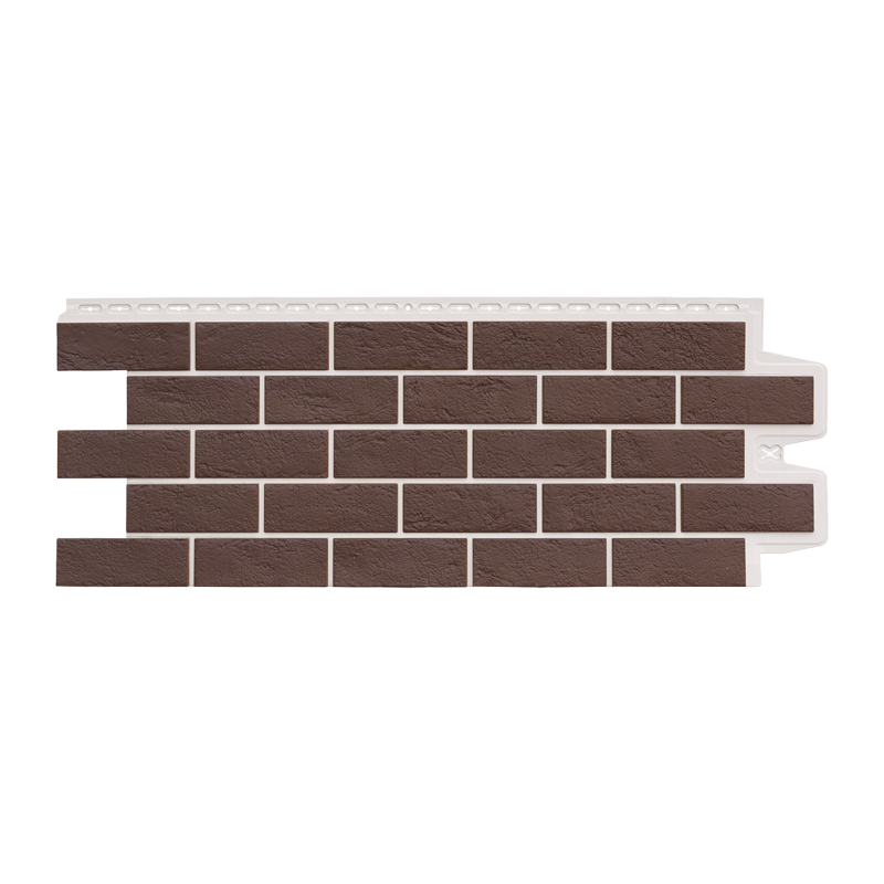 Фасадная панель Grand Line Design Plus Состаренный кирпич Каштан шов белый под кирпич со скидкой в Санкт-Петербурге 