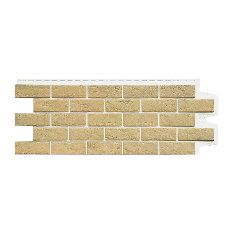 Фасадная панель Grand Line Design Plus Состаренный кирпич Ваниль шов белый под кирпич со скидкой в Санкт-Петербурге 