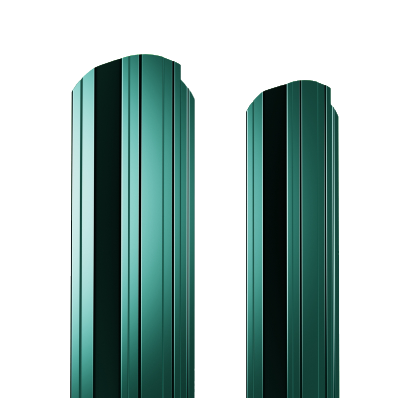 Штакетник металлический 125 мм П-образный 1000 мм фигурный PE 0,4 мм RAL6005